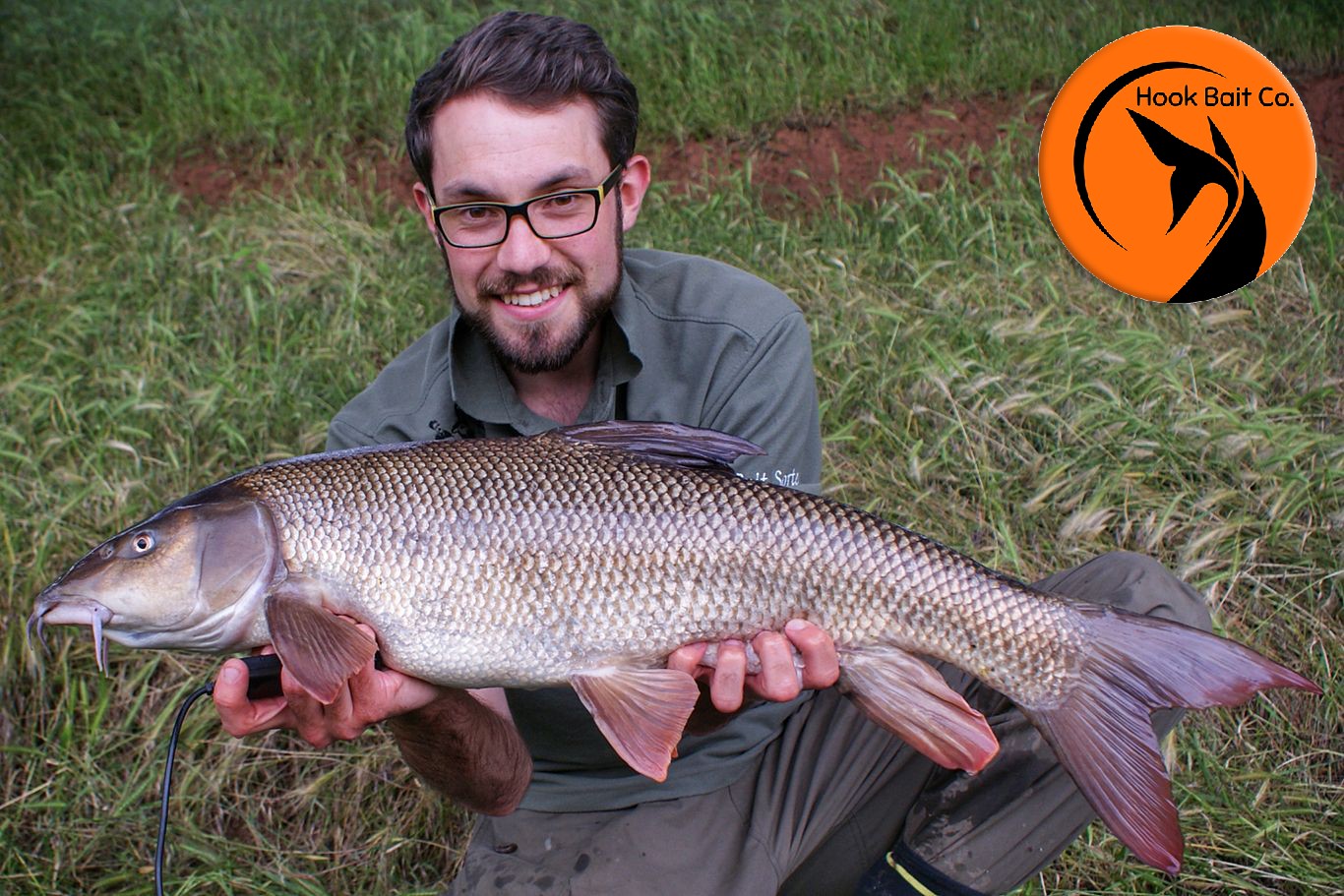 The Hook Bait Company field tester Lewis Gaukrodger with a barbel