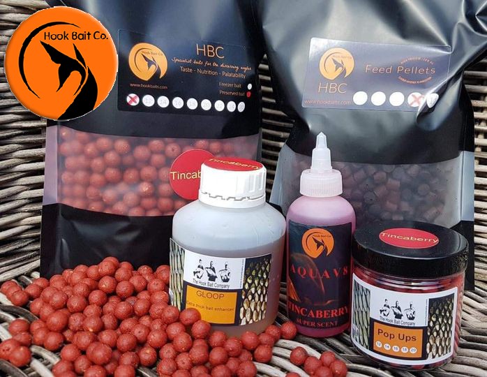 The Tincaberry from the Hook Bait Company - bait for specimen tench - boilies, Gloop, Aquav8, pellets, pop-ups and method mix groundbait for tench